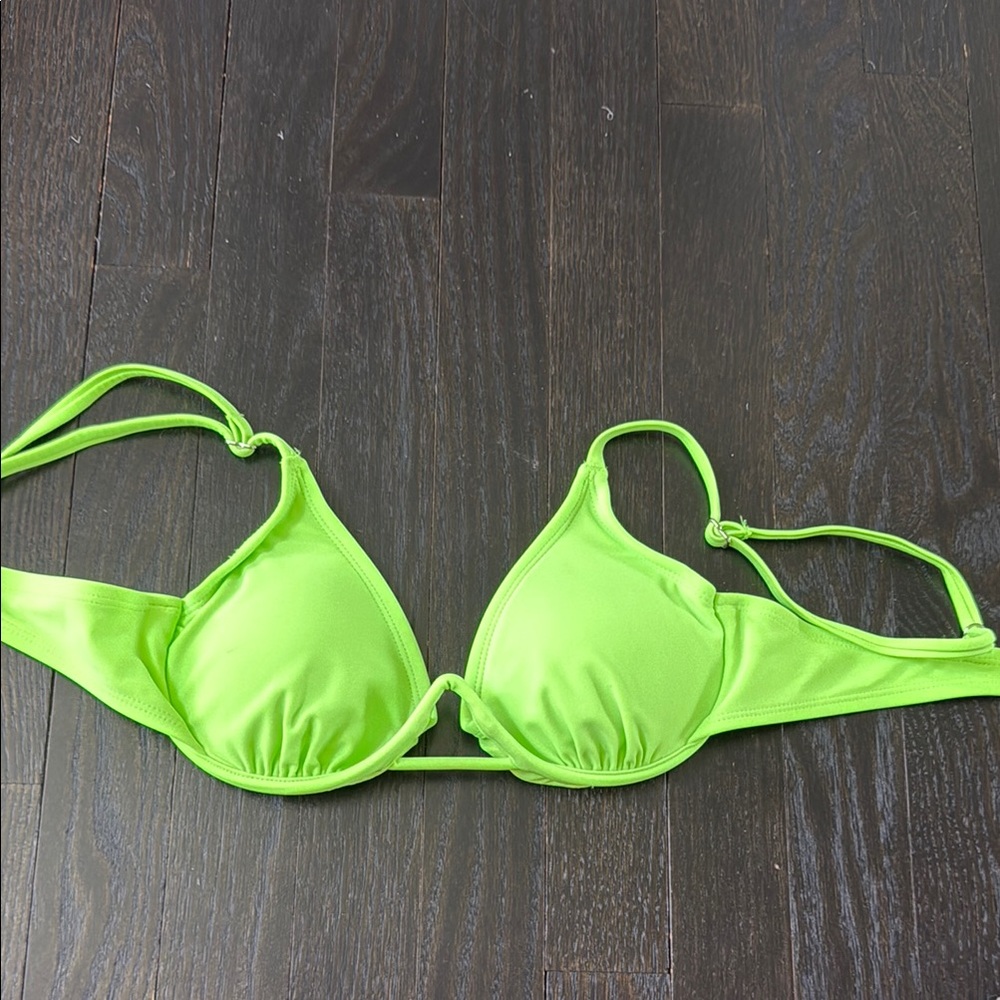 Xhilaration Green Bikini Top Triangle Design